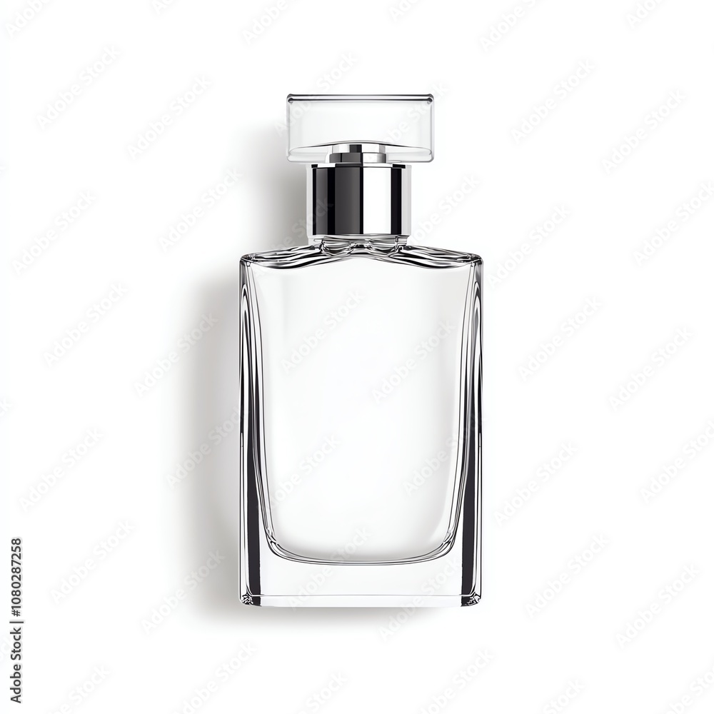Elegant glass perfume bottle with a minimalist design, reflecting sophistication and luxury in personal care. Elegant glass perfume bottle with a minimalist design, reflecting sophistication and luxury in personal care.