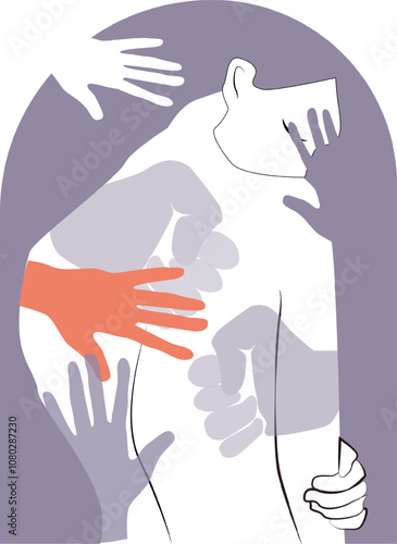 silhouette of domestic violence person	
