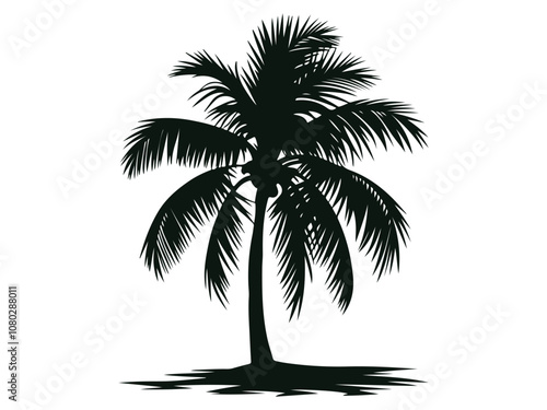 palm tree silhouette vector illustration isolated on white background