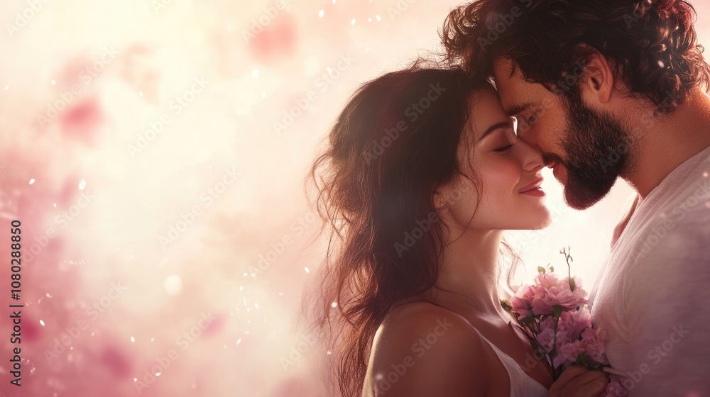 closeup couple kissing on city background. ai generated closeup couple kissing on city background. ai generated