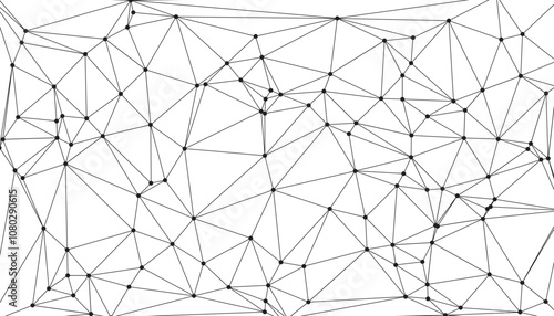 Intricate Web of Technology: Glowing Network of Dots and Lines Illustrating Advanced Digital Connectivity and Data Flow with Abstract, Geometric, and Complex Patterns.
