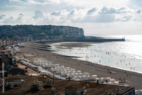 Coastline in Le treport in Normandy, France photo