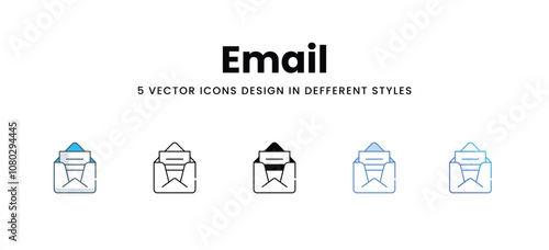 Email vector icons different style vector stock illustration