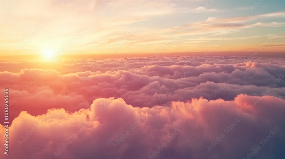 A warm and peaceful scene with the sun setting behind clouds in the sky, ideal for use in travel or nature photography projects A warm and peaceful scene with the sun setting behind clouds in the sky, ideal for use in travel or nature photography projects