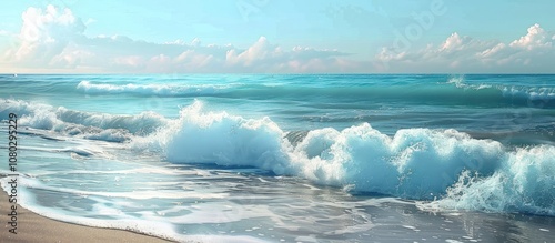 Serene Seascape with Rolling Waves