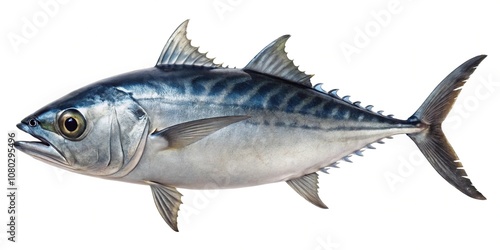 Bonito fish on white isolated background with clipping path