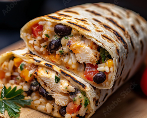 California Style Chicken Burrito with Fresh Ingredients