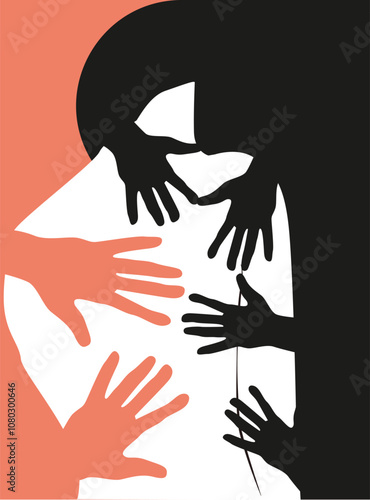 silhouette of domestic violence person	
