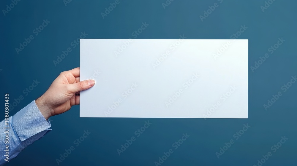 Two hands holding a blank white card Two hands holding a blank white card