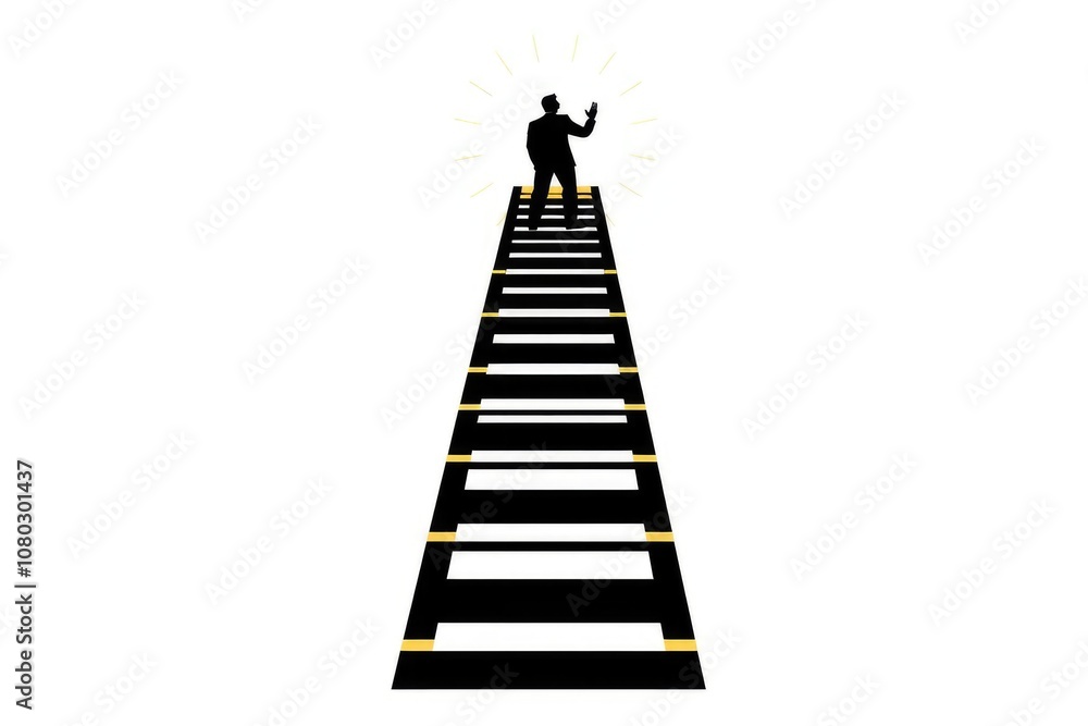 Businessman on steps to success Businessman on steps to success