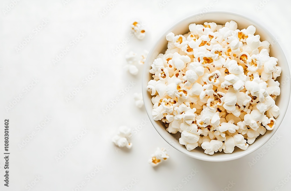 bowl of delicious popcorn isolated on a white background bowl of delicious popcorn isolated on a white background