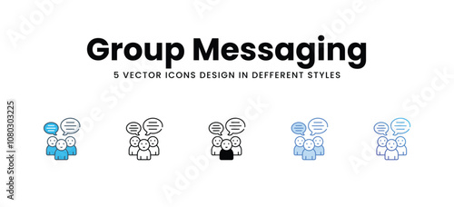 Group Messaging vector icons different style vector stock illustration
