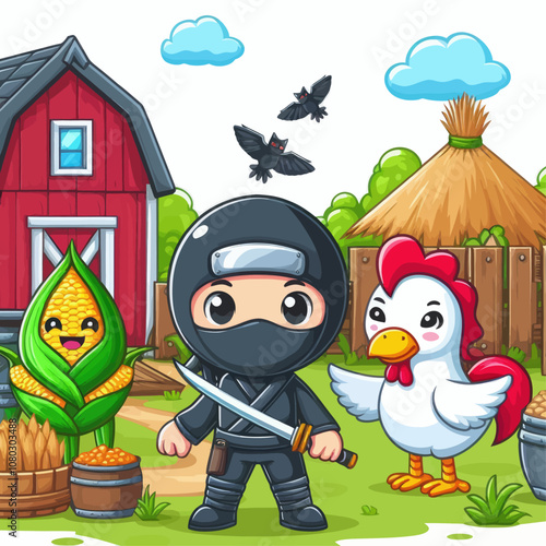 ninja in farm