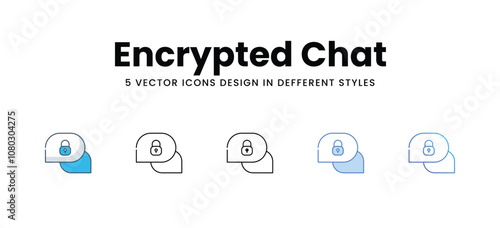 Encrypted Chat vector icons different style vector stock illustration