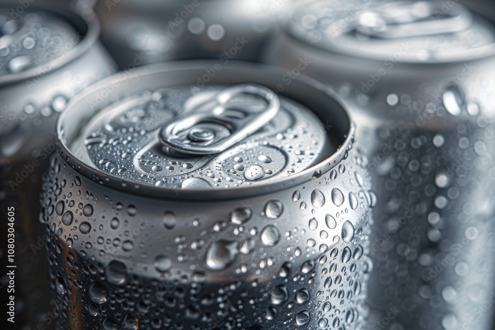 A detailed view of a soda can, perfect for advertising or promotional uses A detailed view of a soda can, perfect for advertising or promotional uses