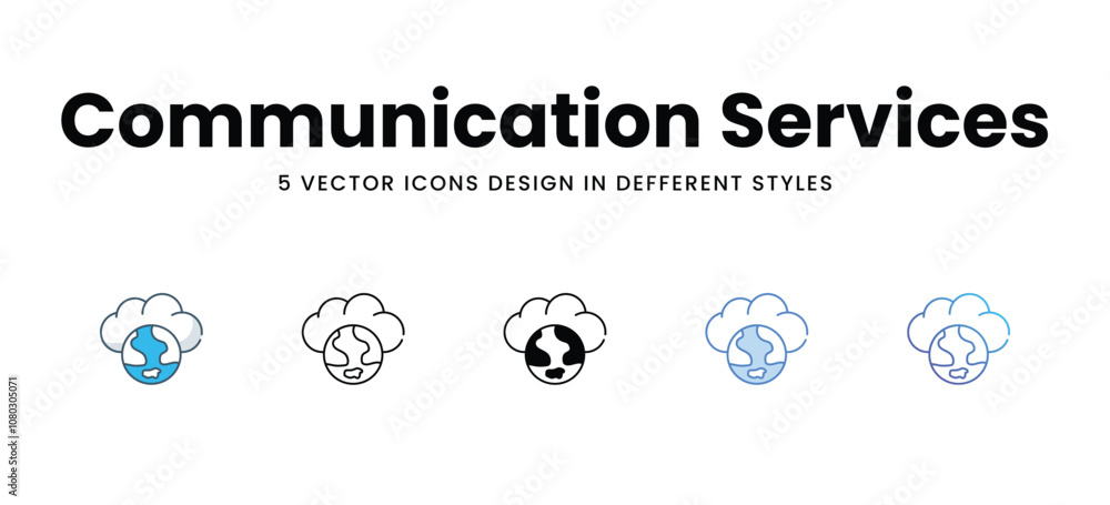 Communication Services vector icons different style vector stock illustration Communication Services vector icons different style vector stock illustration