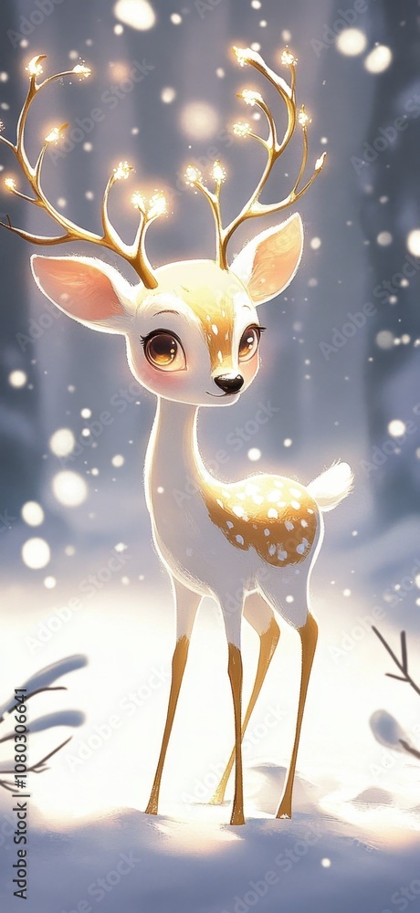 Magical Deer with Glowing Antlers Magical Deer with Glowing Antlers