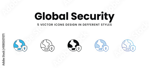 Global Security vector icons different style vector stock illustration