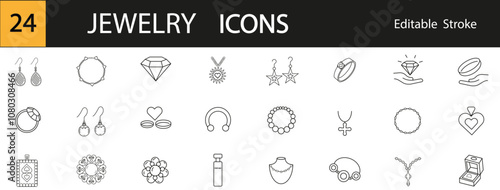 icons, jewelry, brooch, ring, earrings, edit strokes