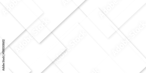 Modern white and gray technology concept diamond triangle geometric line background. Creative design with white boxes and 3d white rectangle business card. soft shadows as pattern, top view. squares.