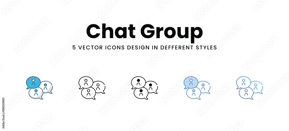 Chat Group vector icons different style vector stock illustration Chat Group vector icons different style vector stock illustration