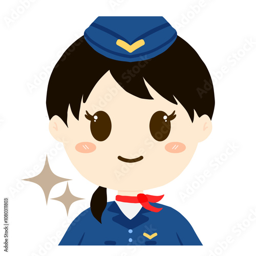 Stewardess or air hostess in profession