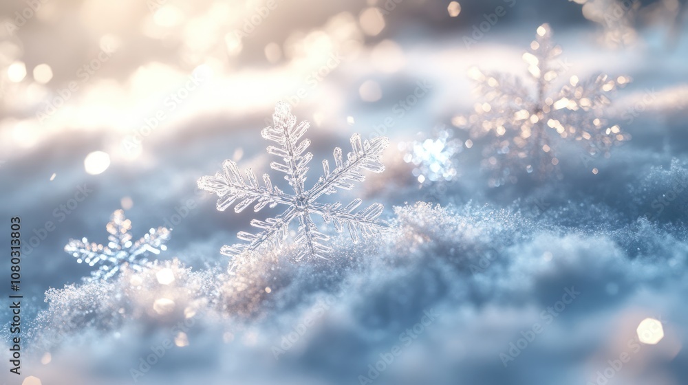 Stunningly beautiful snowflakes scattered all over the ground. Stunningly beautiful snowflakes scattered all over the ground.