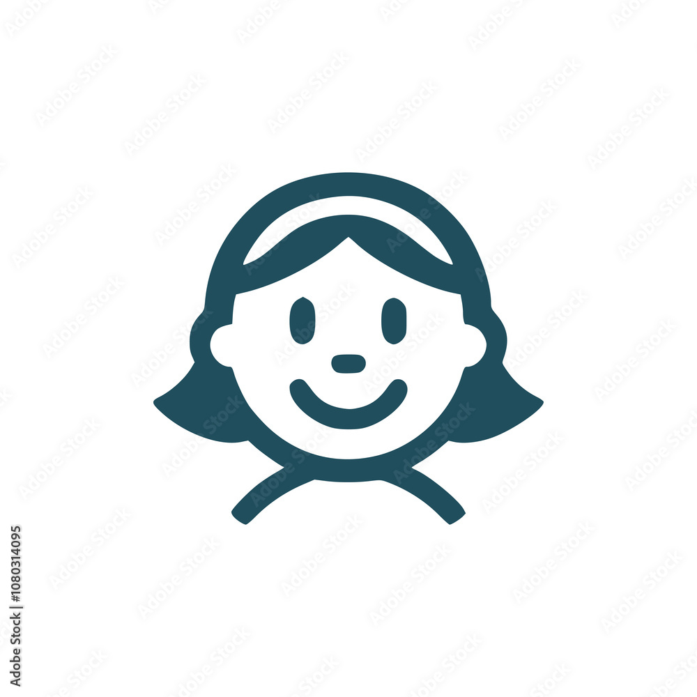 cute happy kid girl logo vector illustration template design cute happy kid girl logo vector illustration template design