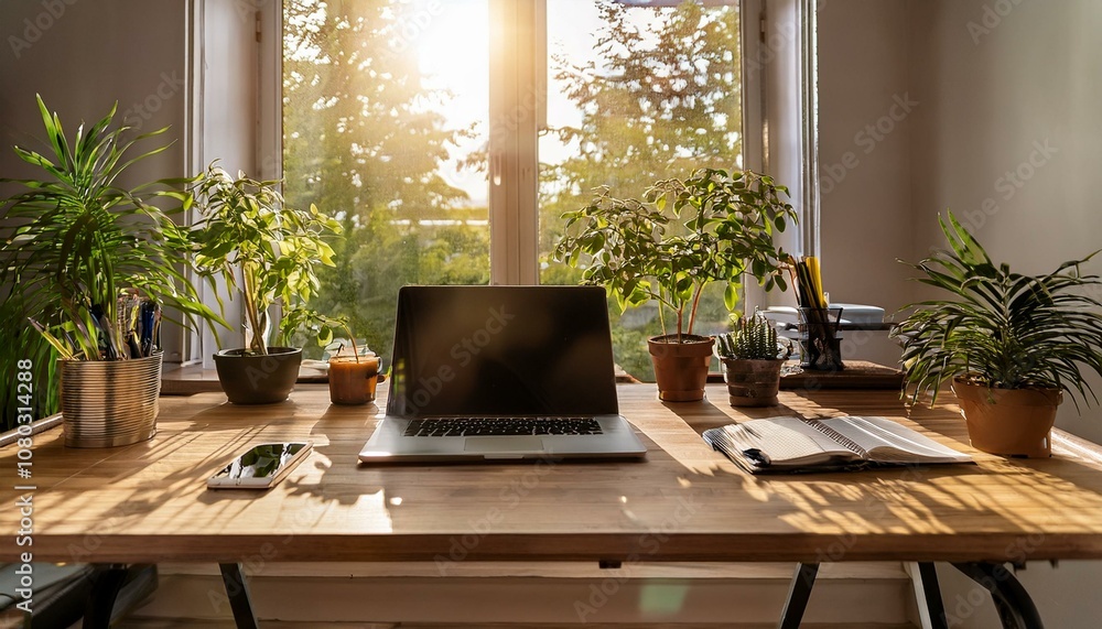 Fototapeta premium Setting deadlines can motivate productivity during desk work. 