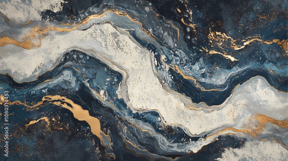 Gray blue gold marble fluid texture poster background Gray blue gold marble fluid texture poster background