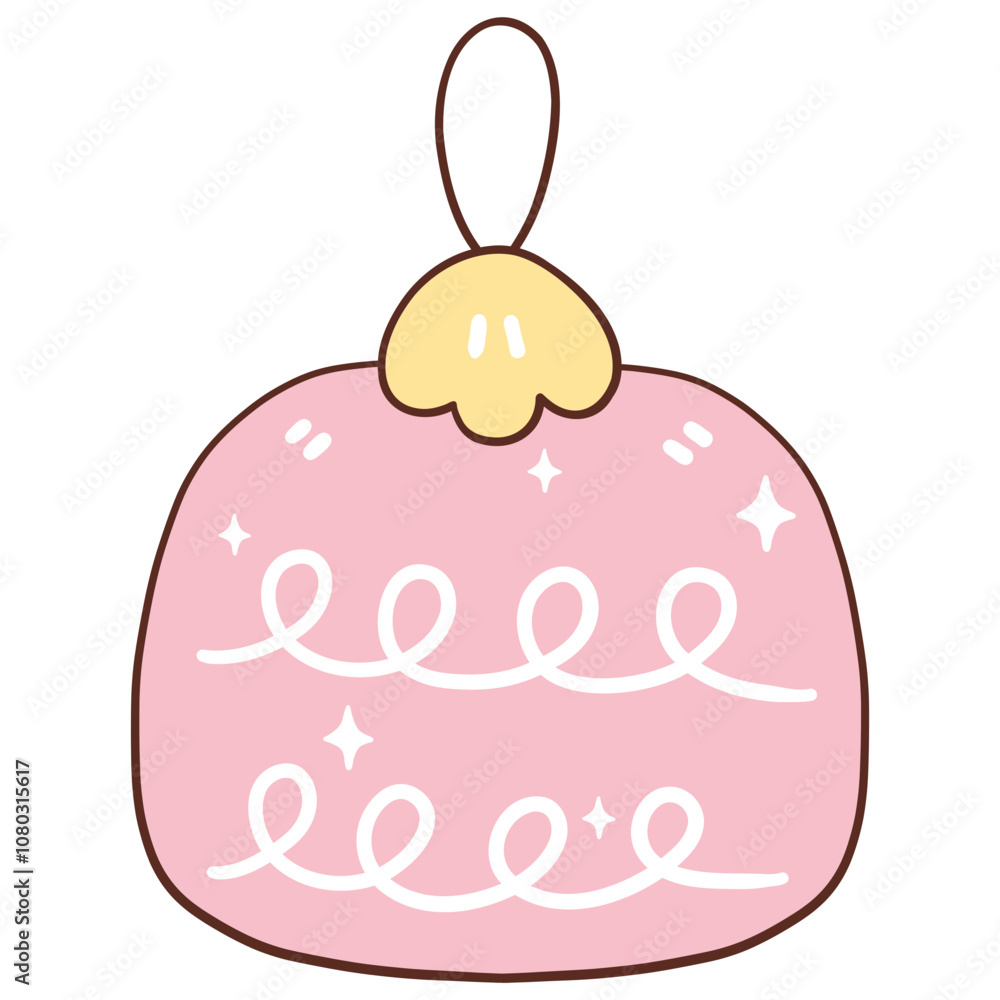 Groovy christmas decoration set. Vector illustration. Groovy christmas decoration set. Vector illustration.