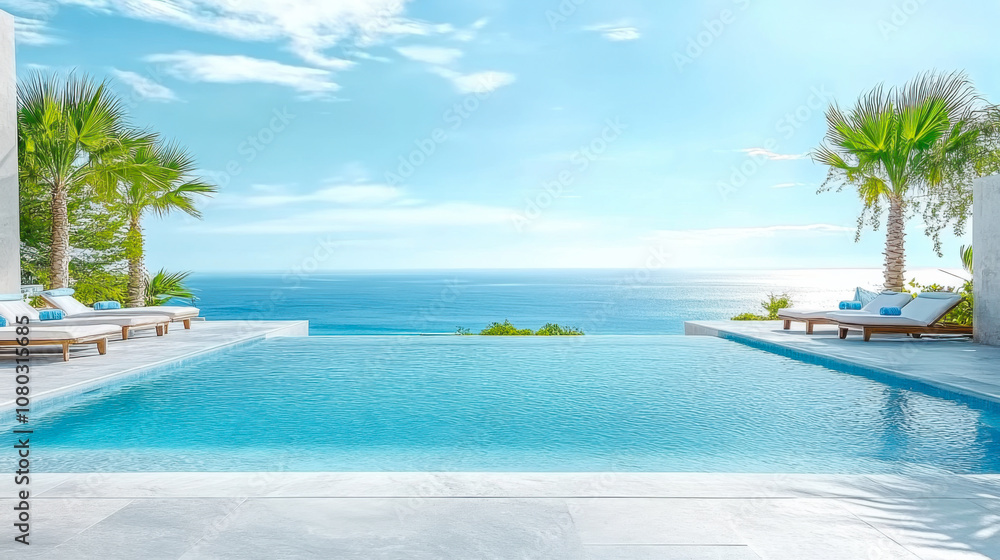Fototapeta premium Luxury modern style at the exterior beach houses
