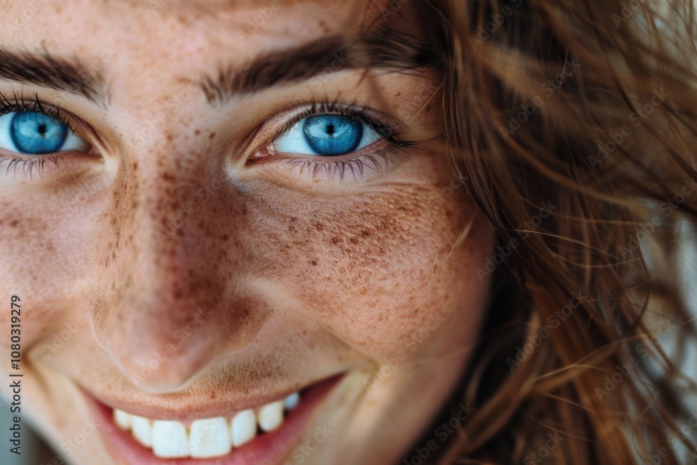 Portrait of a woman with freckles, great for personal branding or beauty marketing Portrait of a woman with freckles, great for personal branding or beauty marketing