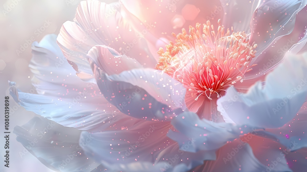 custom made wallpaper toronto digitaldigital technology particle luminous peony illustration poster background