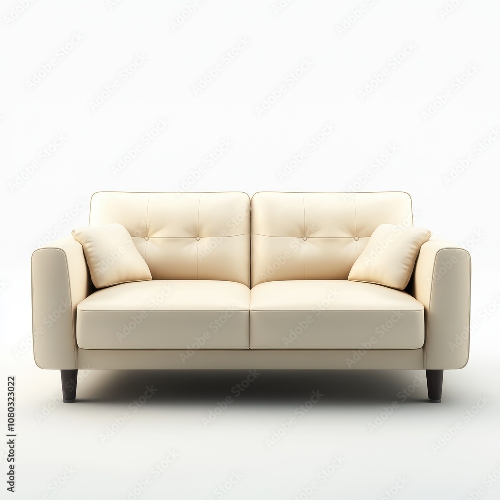 Minimalist beige sofa on a white background Minimalist beige sofa on a white background