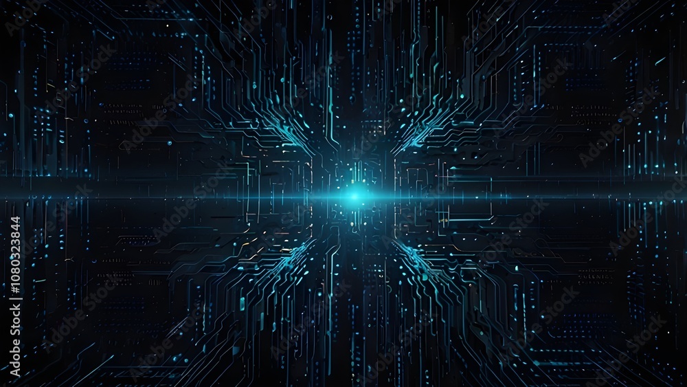 Naklejka premium Ultra futurist tech abstract background. Generative AI