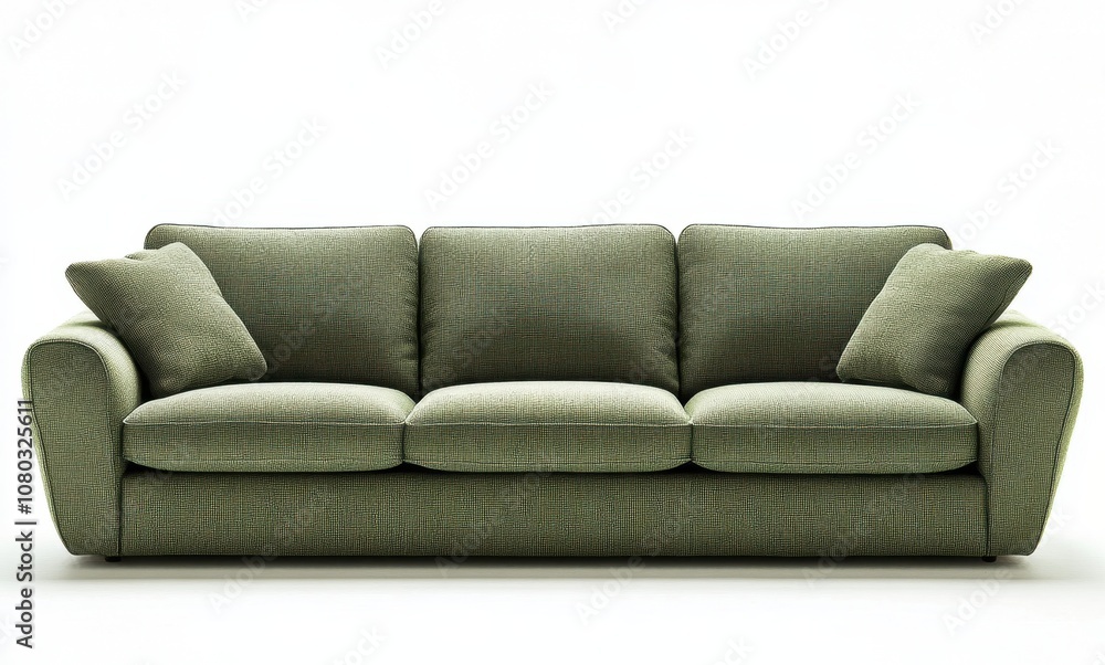 Green modern sofa with matching cushions Green modern sofa with matching cushions