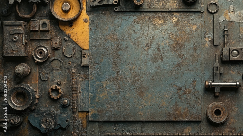 Textured Background of Rusty Metal Parts and Industrial Components for Creative Projects and Design Needs Featuring an Unconventional Aesthetic Textured Background of Rusty Metal Parts and Industrial Components for Creative Projects and Design Needs Featuring an Unconventional Aesthetic