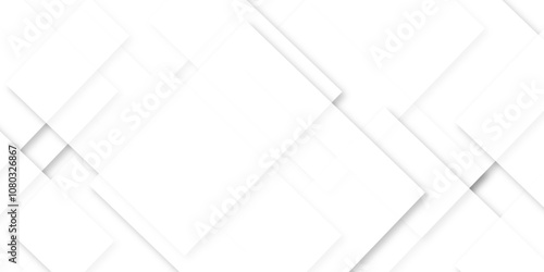 Modern white and gray technology concept diamond triangle geometric line background. Creative design with white boxes and 3d white rectangle business card. soft shadows as pattern, top view. squares.