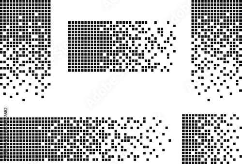 Tableau sur toile Pixel disintegration icons Set