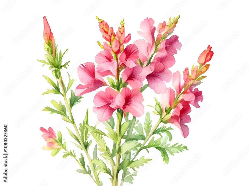 Snapdragons Watercolor Flower Nature Art Snapdragons Watercolor Flower Nature Art