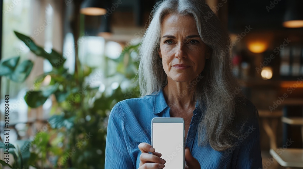 The Woman with Smartphone Display The Woman with Smartphone Display