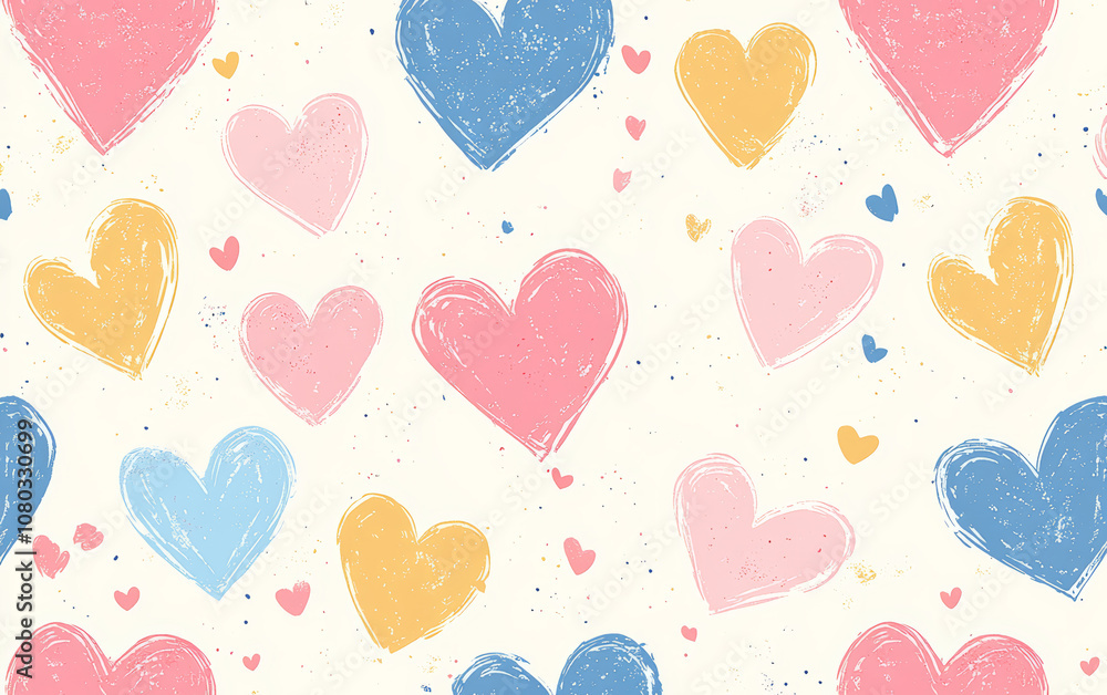 Cute colorful heart art illustration Cute colorful heart art illustration