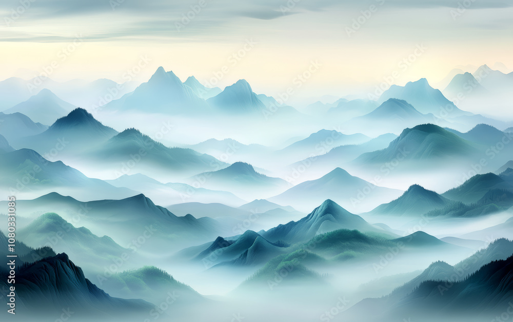 Traditional Chinese style of minimalist landscape painting art background
Traditional Chinese style of minimalist landscape painting art background