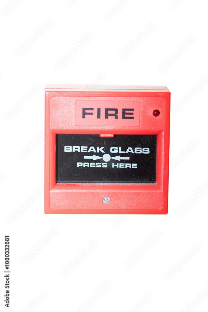 Fire alarm button isolated on white Fire alarm button isolated on white