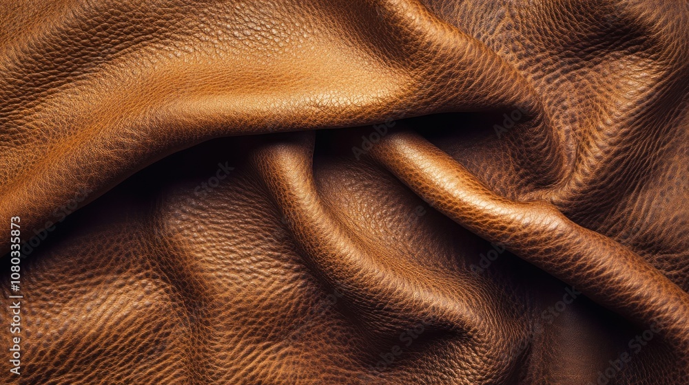 Close-up of Brown Leather Texture Close-up of Brown Leather Texture