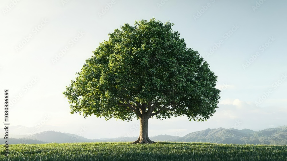 A majestic tree surrounded by butterflies in a serene natural landscape. A majestic tree surrounded by butterflies in a serene natural landscape.