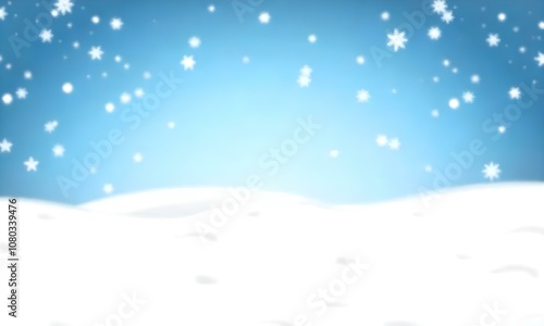 Wallpaper Mural Snowy winter landscape with falling snowflakes against a blurred blue sky background. Torontodigital.ca