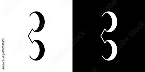 alto clef icon Outline sign symbol set