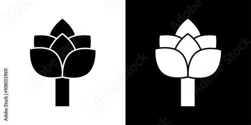 artichoke icon Outline sign symbol set